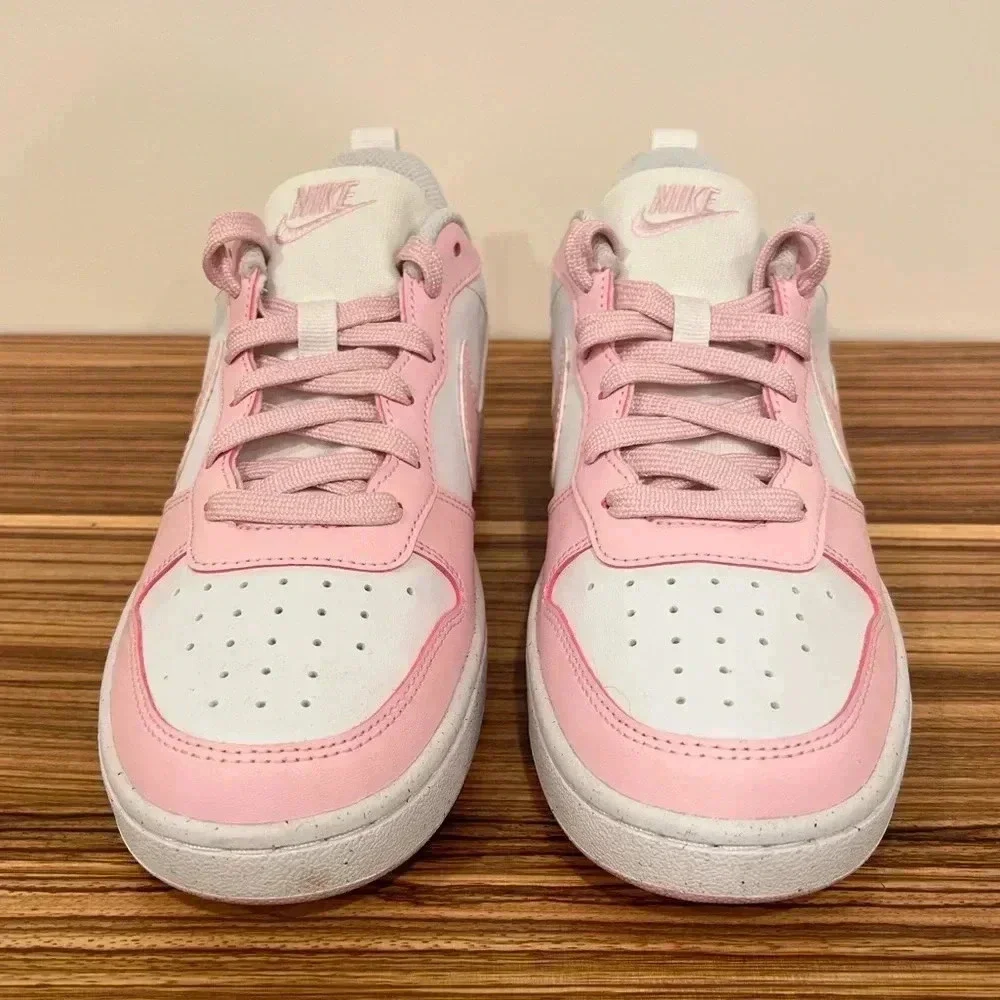 NIKE | Court Low Borough Recraft | Pink White | Boys Youth 6/ Womens 7.5